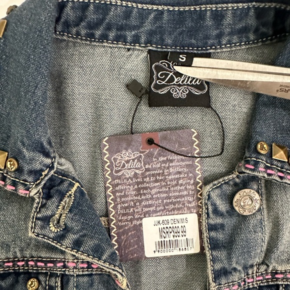 NWT Delia*s Blue embroidered button jacket size Small - Picture 5 of 10